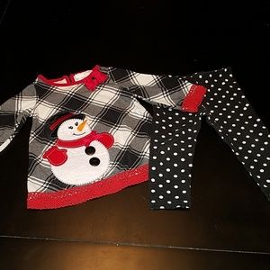 Emily Rose 18M snowman top and leggings